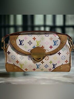 Takashi Murakami X Louis Vuitton White Monogram Multicolore Beverly MM